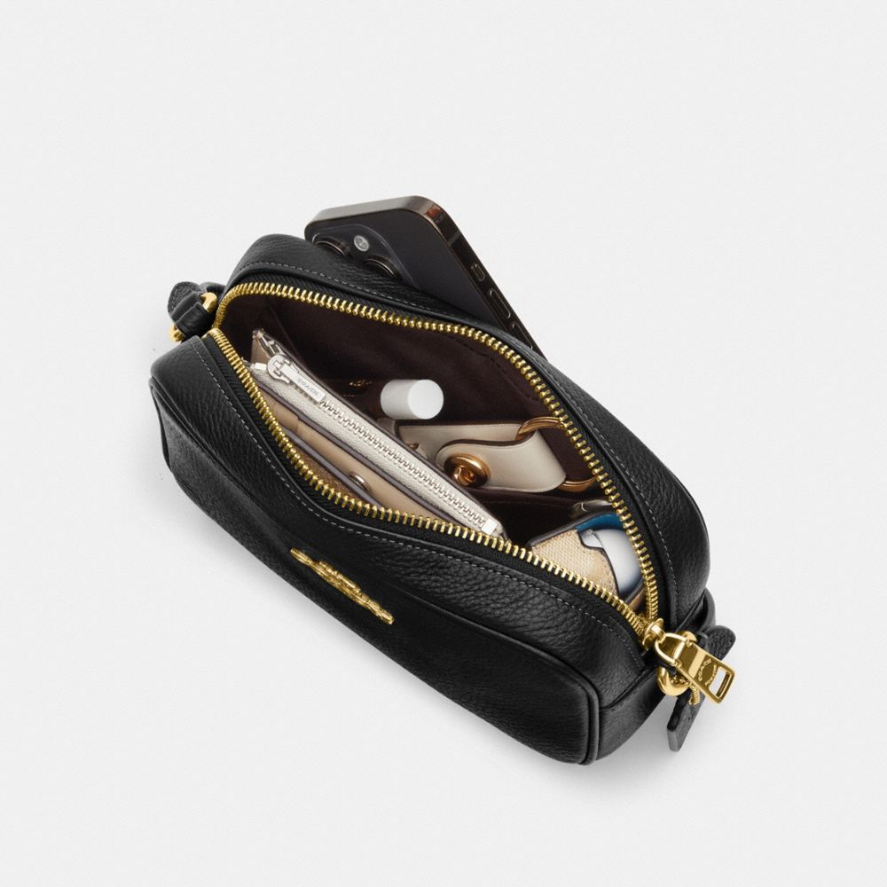 Coach Mini Jamie Camera Bag In Signature Canvas Gold Sand Chalk