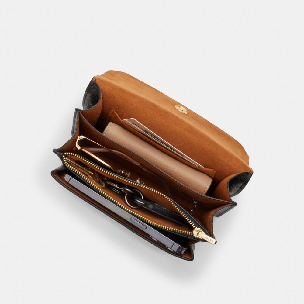 Coach Mini Klare Crossbody Bag In Signature Canvas Silver Sand Taupe