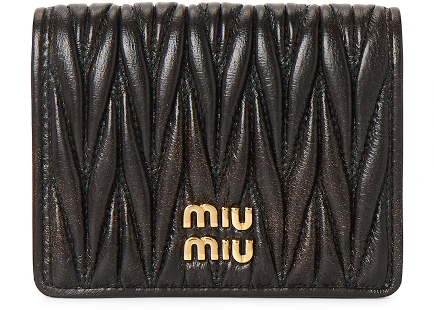 Miu Miu Matelasse Short Wallet Brown
