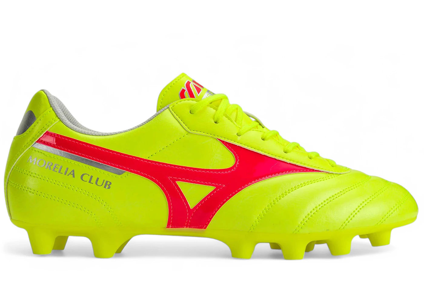 Mizuno Morelia Ii Club Md Safety Yellow Fiery Coral Galaxy Silver