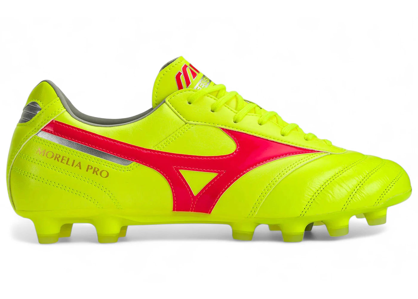 Mizuno Morelia Ii Pro Md Safety Yellow Fiery Coral Galaxy Silver