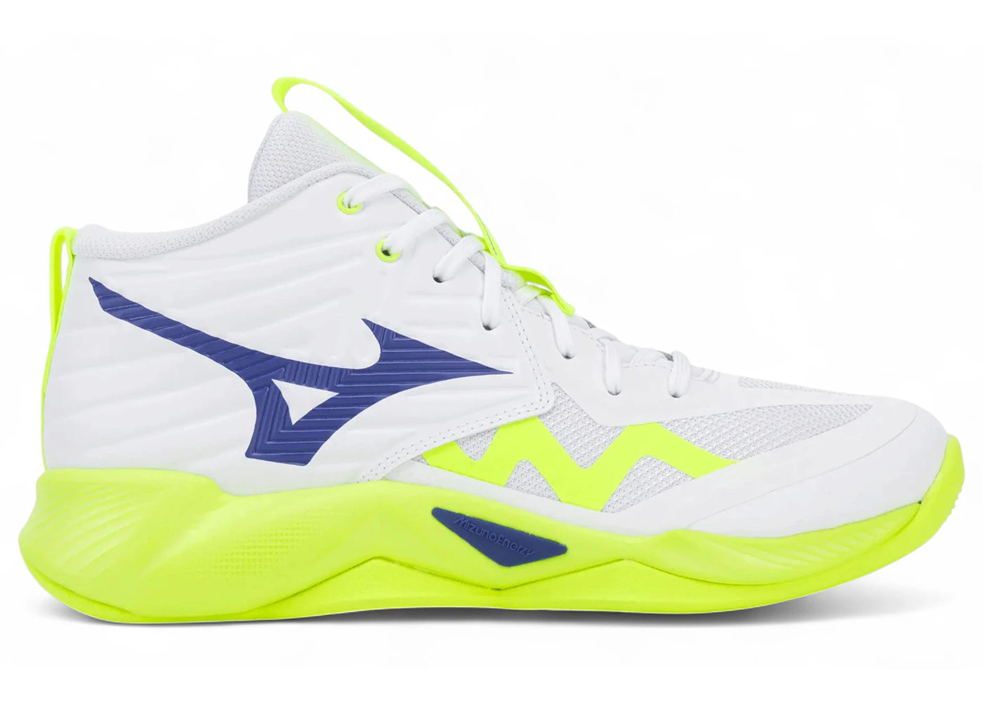 Mizuno Wave Momentum Pro Mid White Lightning Yellow Dazzling Blue
