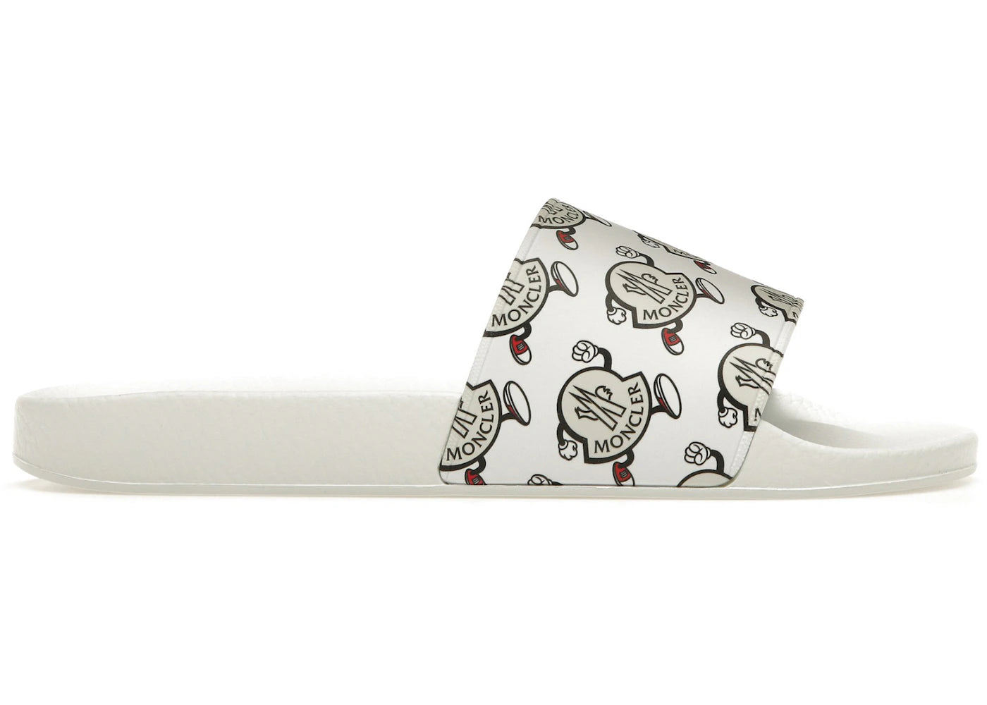 MONCLER basile logo slides- white Moncler Basile open toe tri-color slides | The Fashion Square main image 3