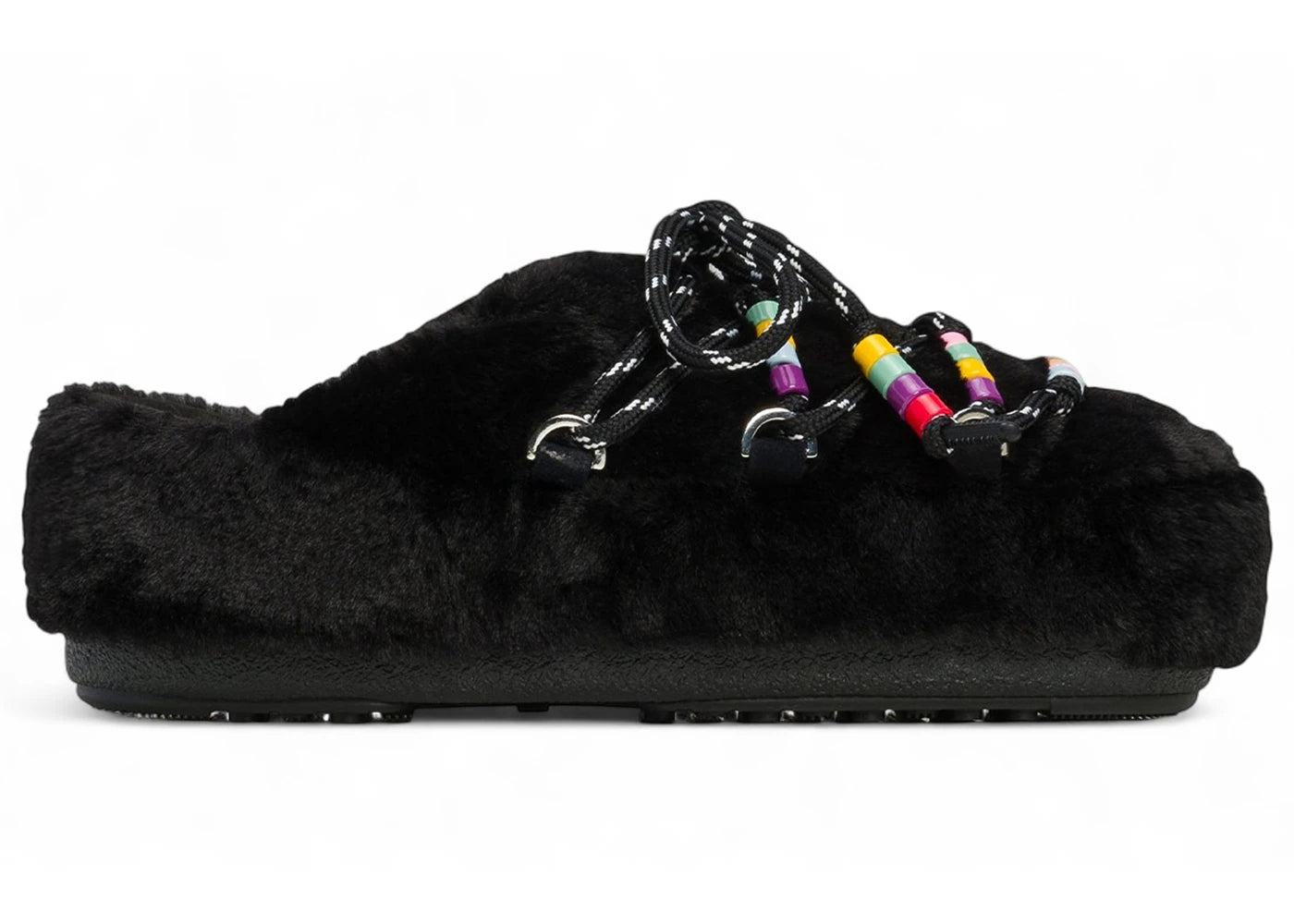 Moon Boot Mule Faux Fur Black Beads (Women'S)