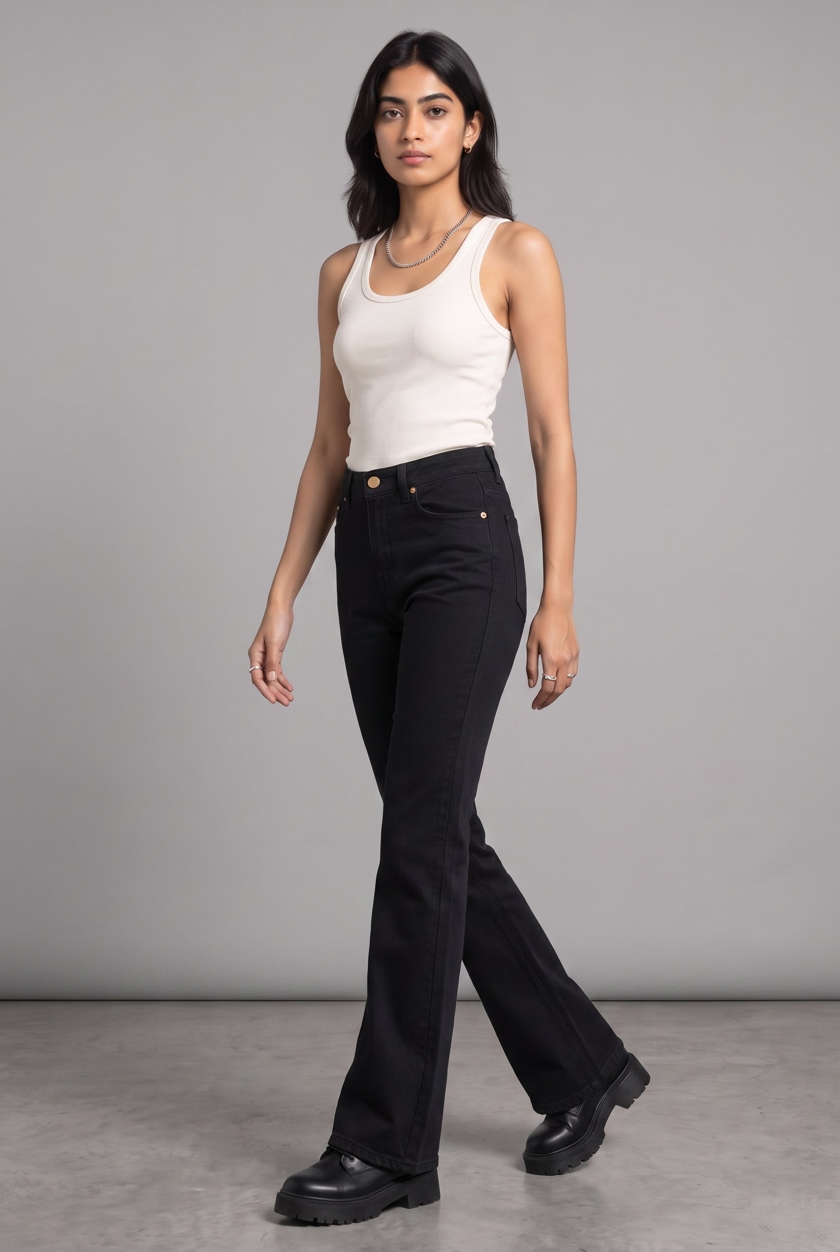 BOOTLEG DENIM BLACK WOMEN'S JEANS