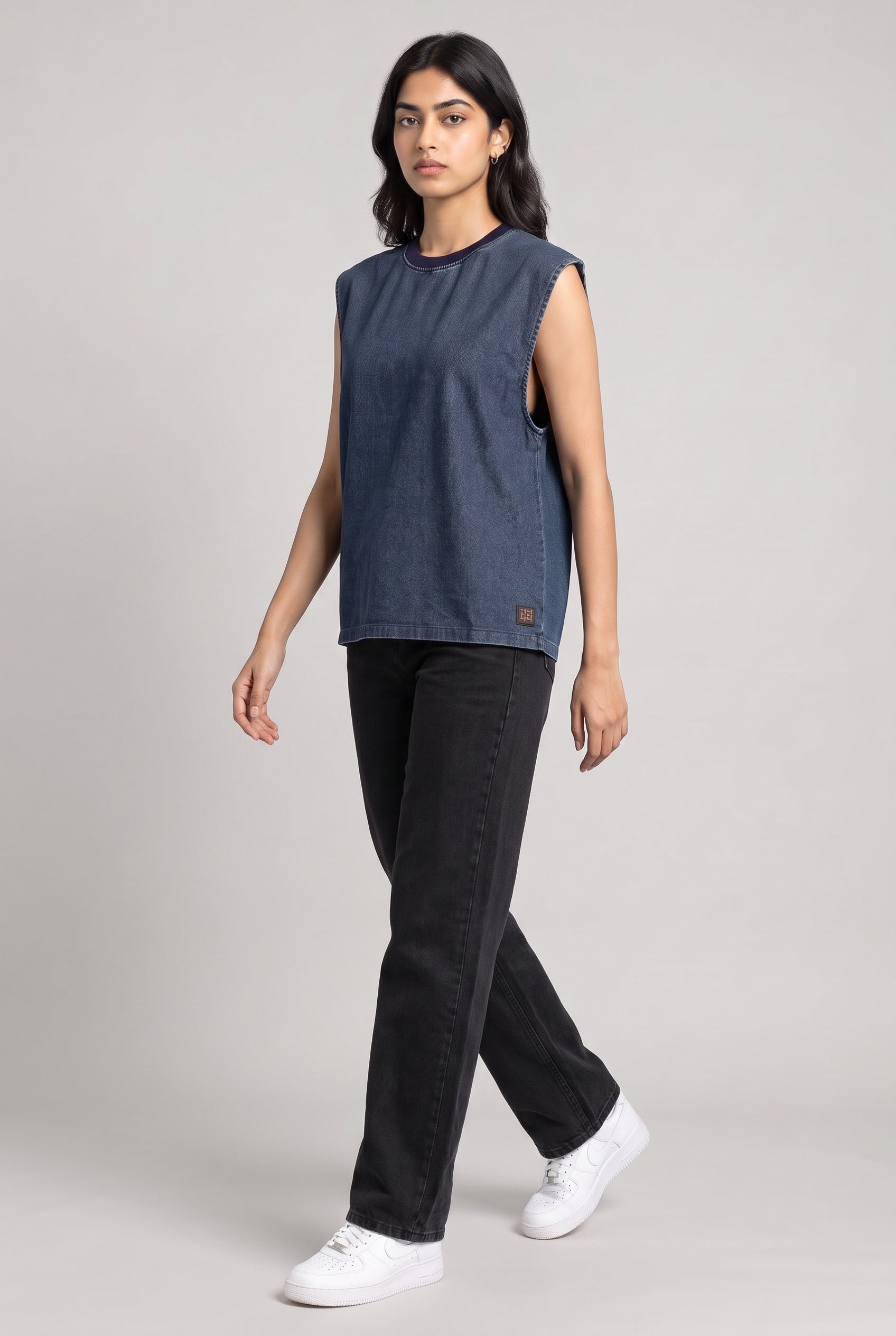 BLUE DENIM WOMEN'S TANK TOP