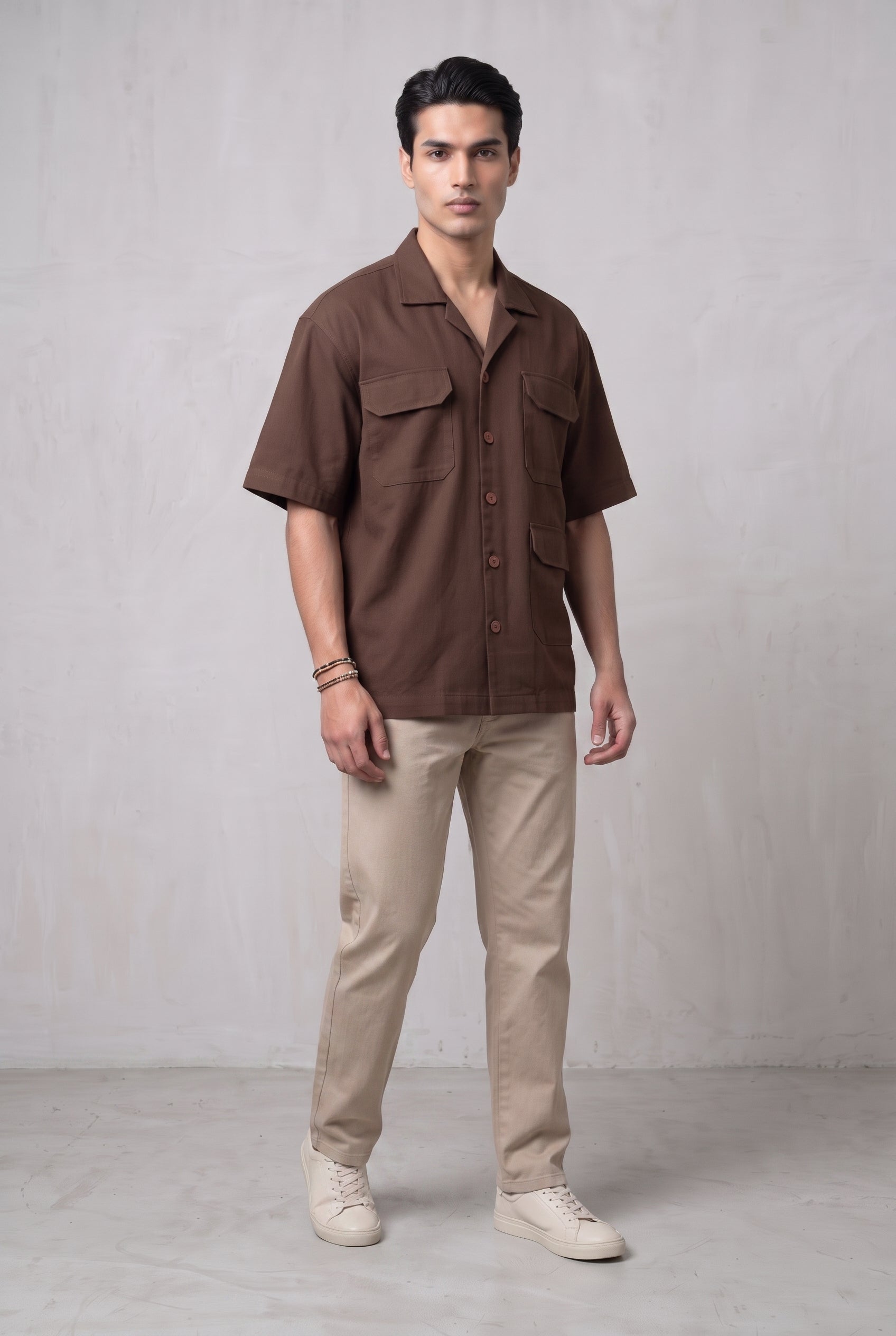 UTILITY BROWN MEN'S SHIRT
