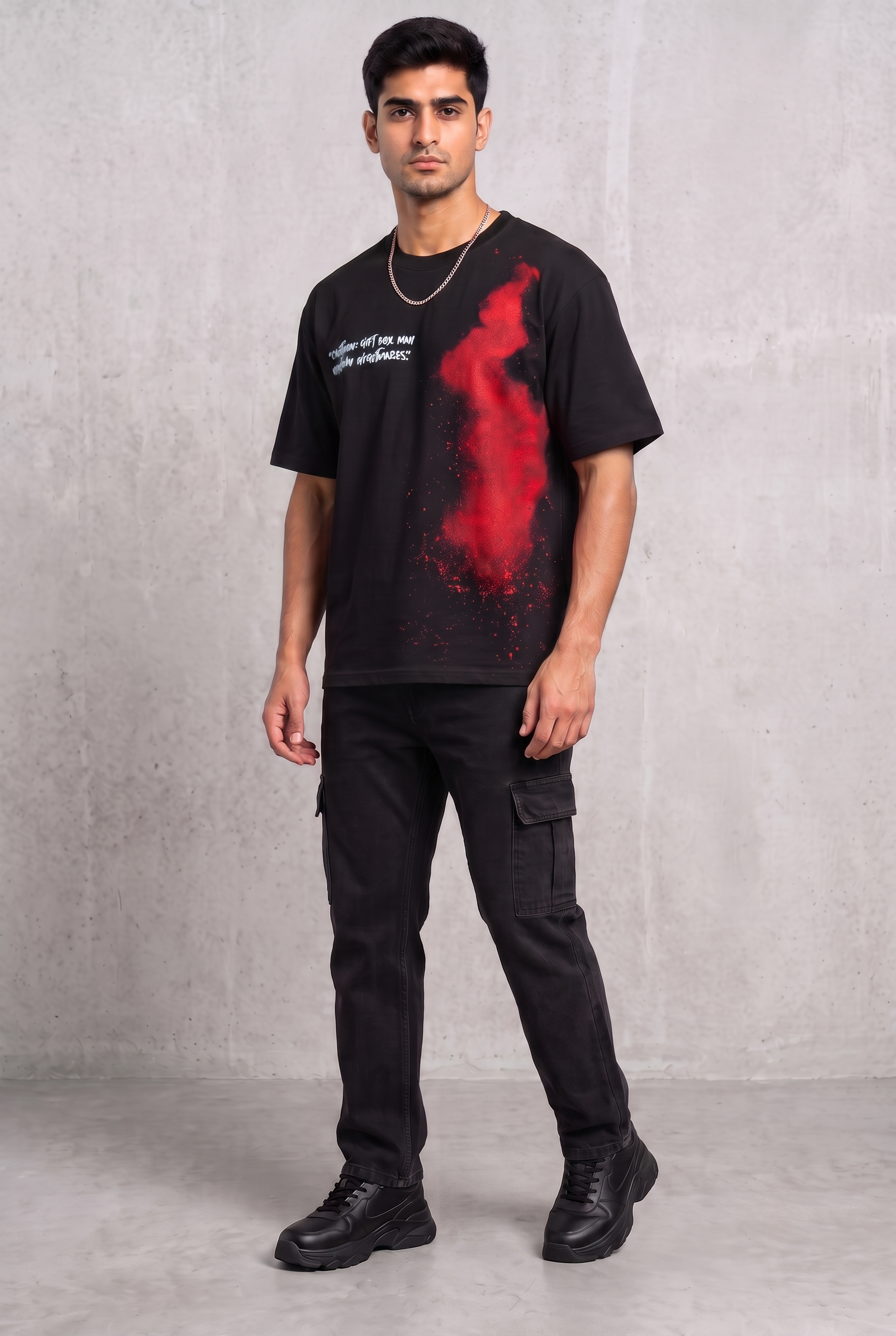 DARK SECRET BLACK MEN’S OVERSIZED T-SHIRT
