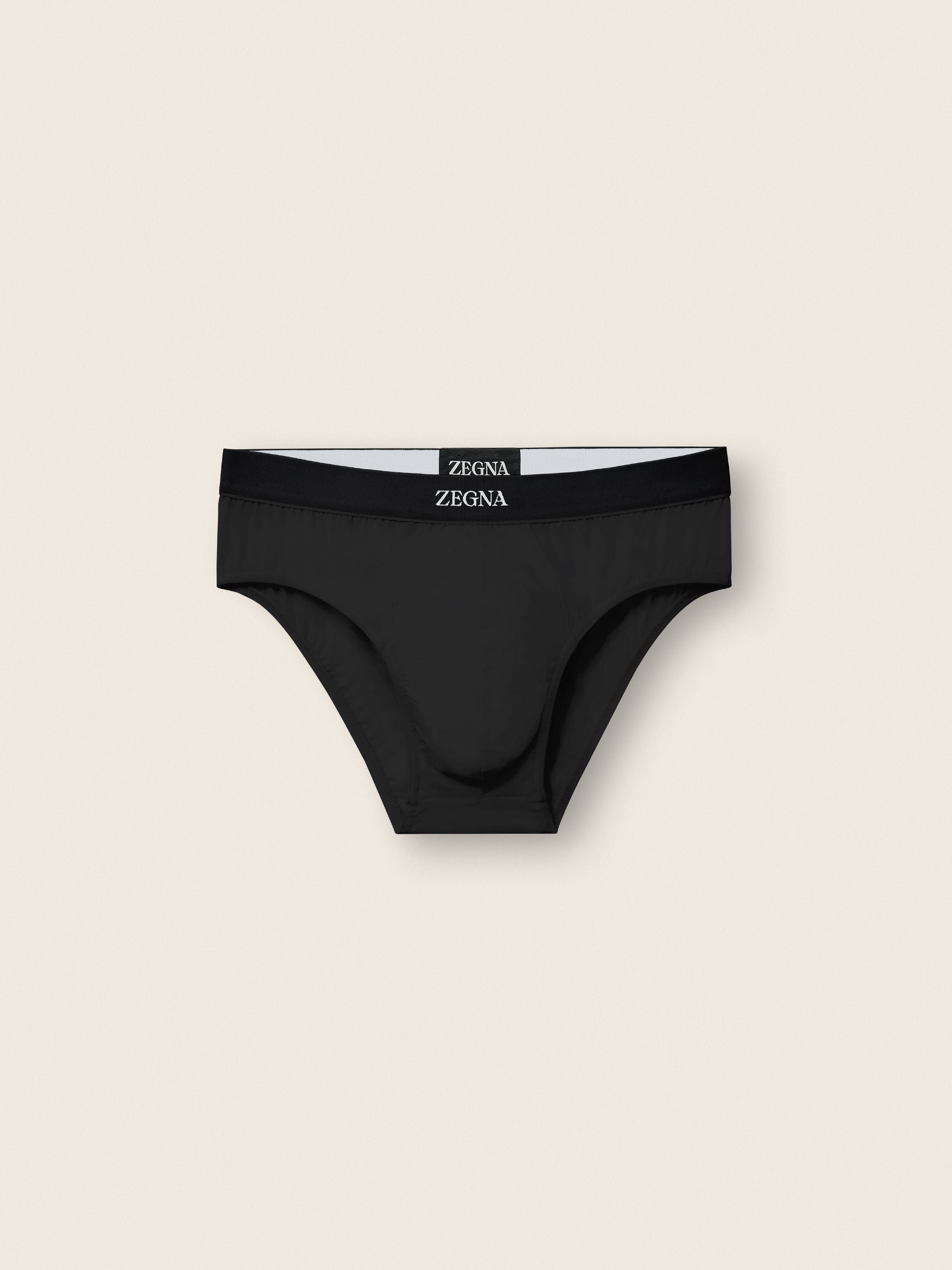 Zegna Black Stretch Cotton Midi Brief