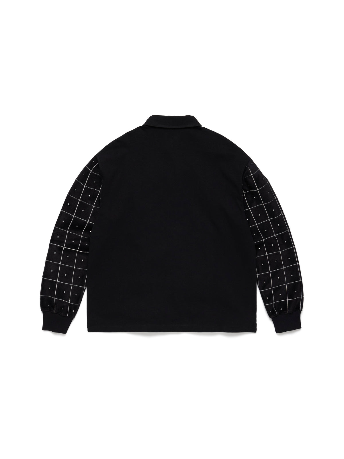 Denim Tears Naacp Velvet Studded Long Sleeve Polo Black