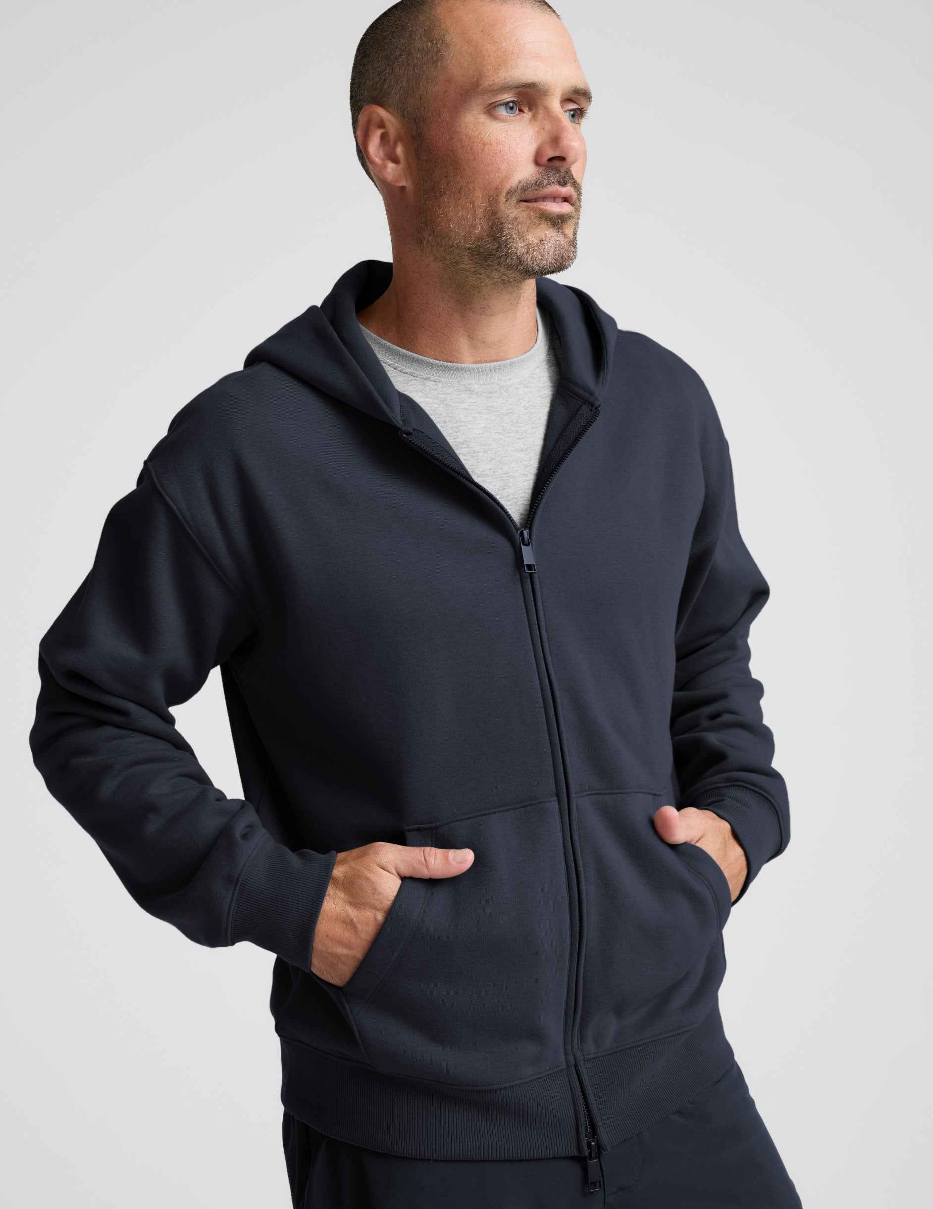 Beyond Yoga LuxeFleece Mens Full Zip Hoodie