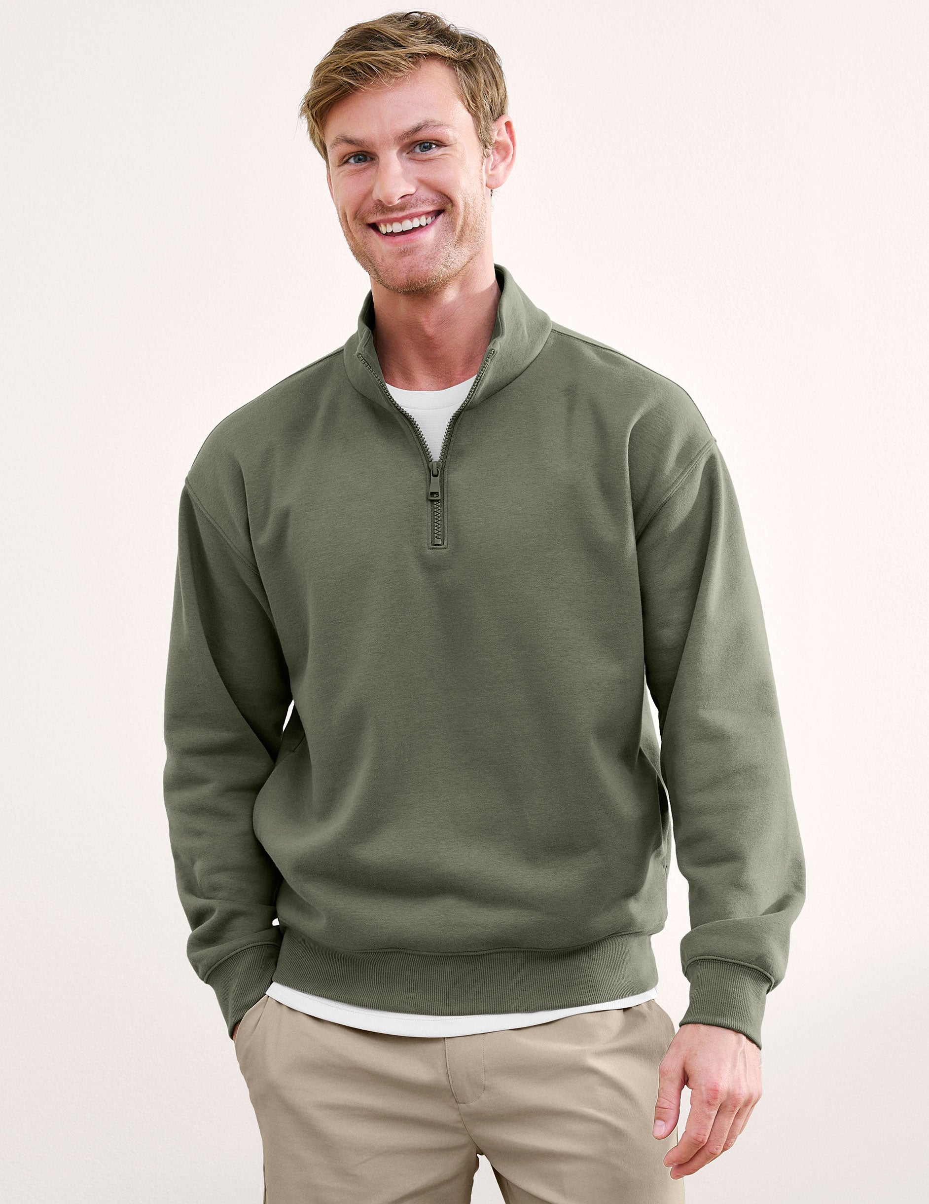 Beyond Yoga LuxeFleece Mens Half Zip Pullover