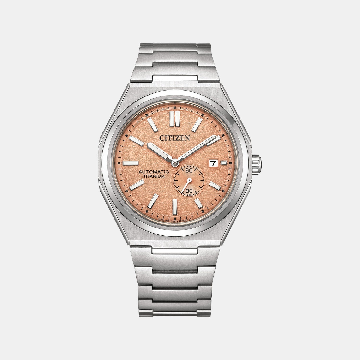 Citizen Zenshin Men Automatic Orange Dial Analog Titanium Watch Nj0180-80Z