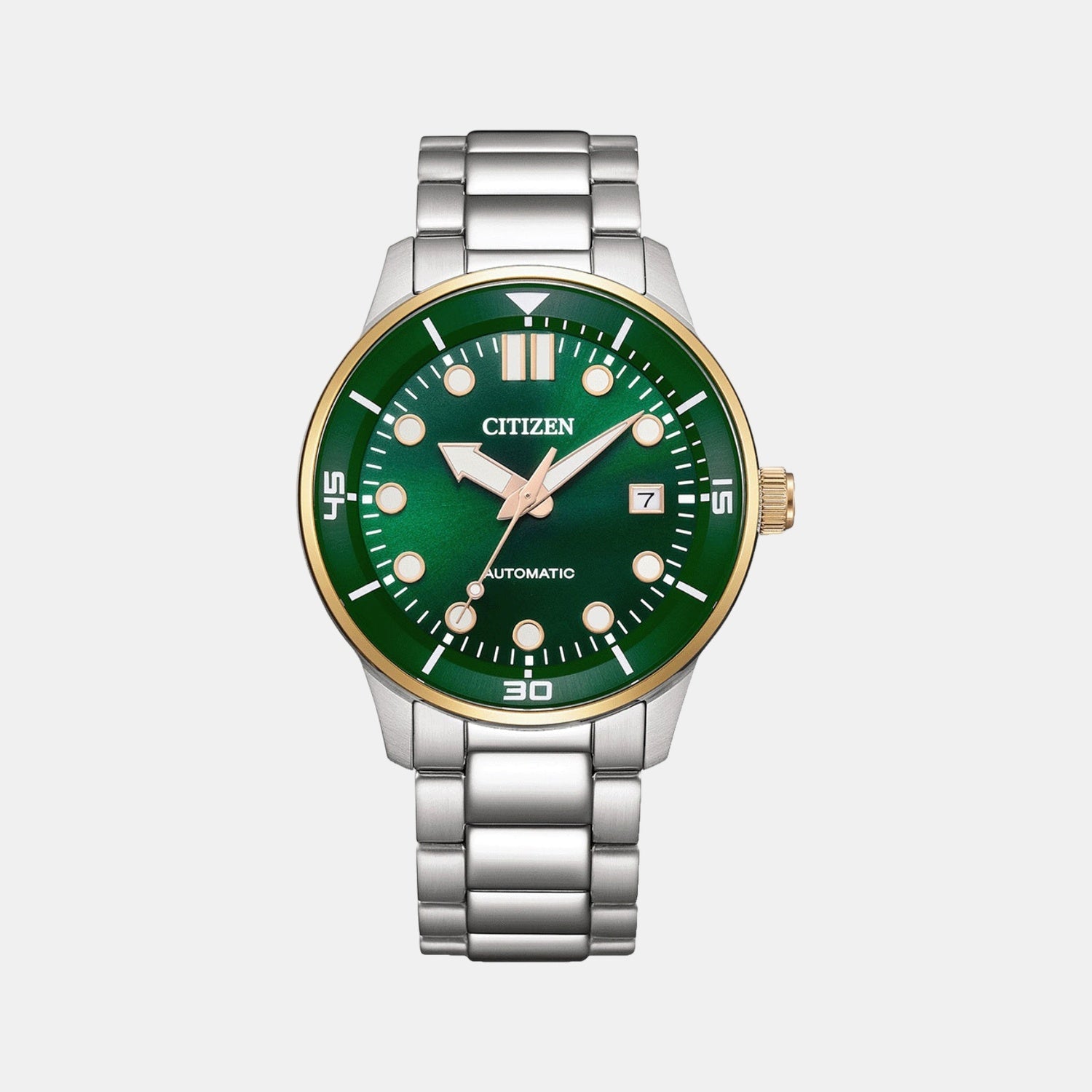 Citizen Men Automatic Green Dial Analog Stainless Steel Watch Nj0196-80X