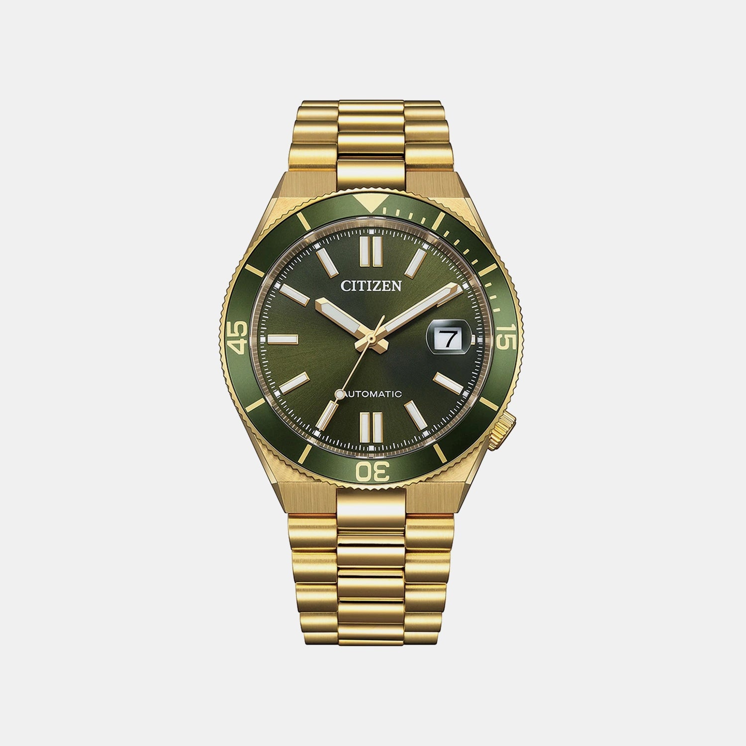 Citizen Tsuyosa Shore Men Automatic Green Dial Analog Stainless Steel Watch Nj0232-53X