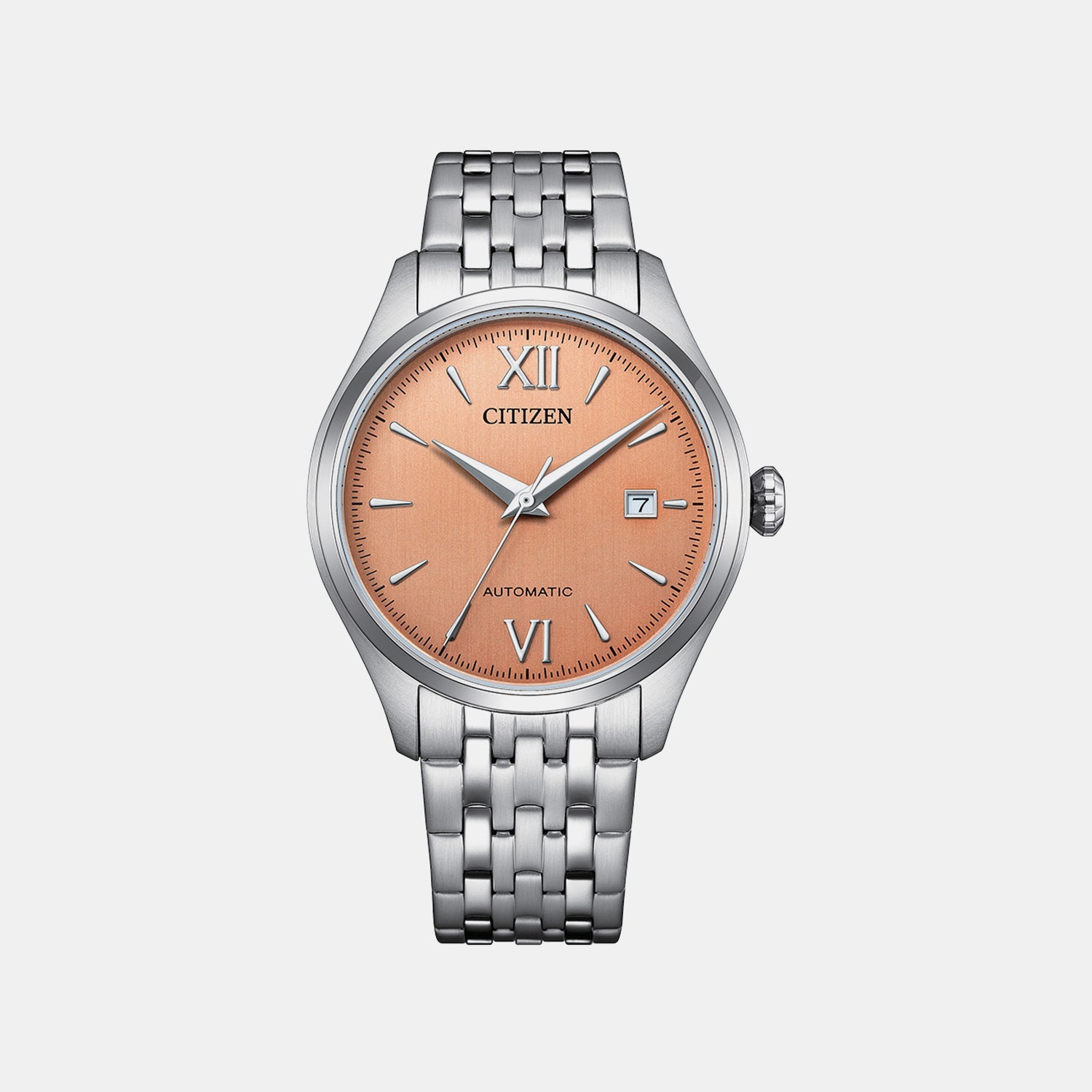 Citizen Men Automatic Orange Dial Analog Stainless Steel Watch Nj0240-55X