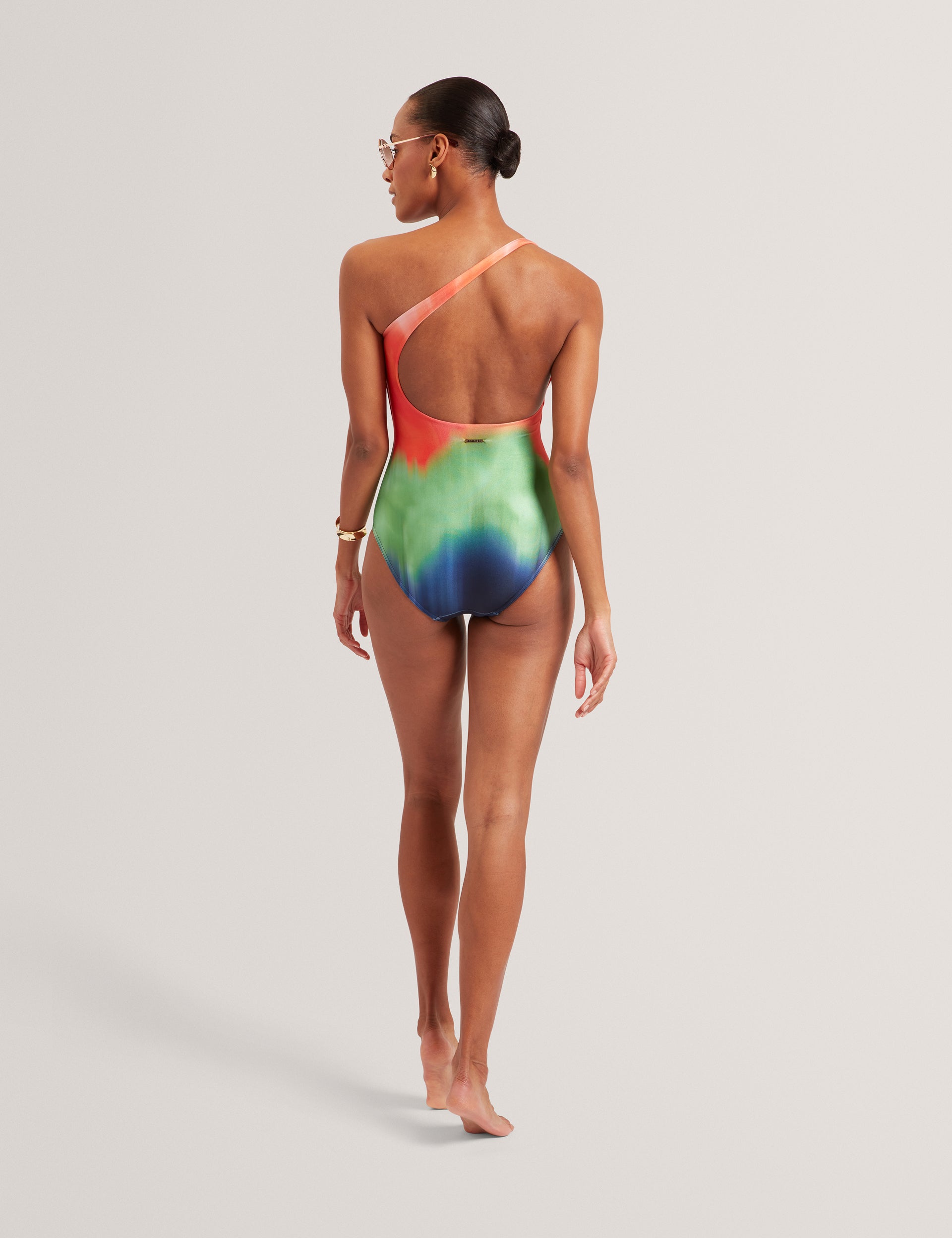 Ted Baker Sopeyaa Blurred Ombre One Shoulder Swimsuit Women's