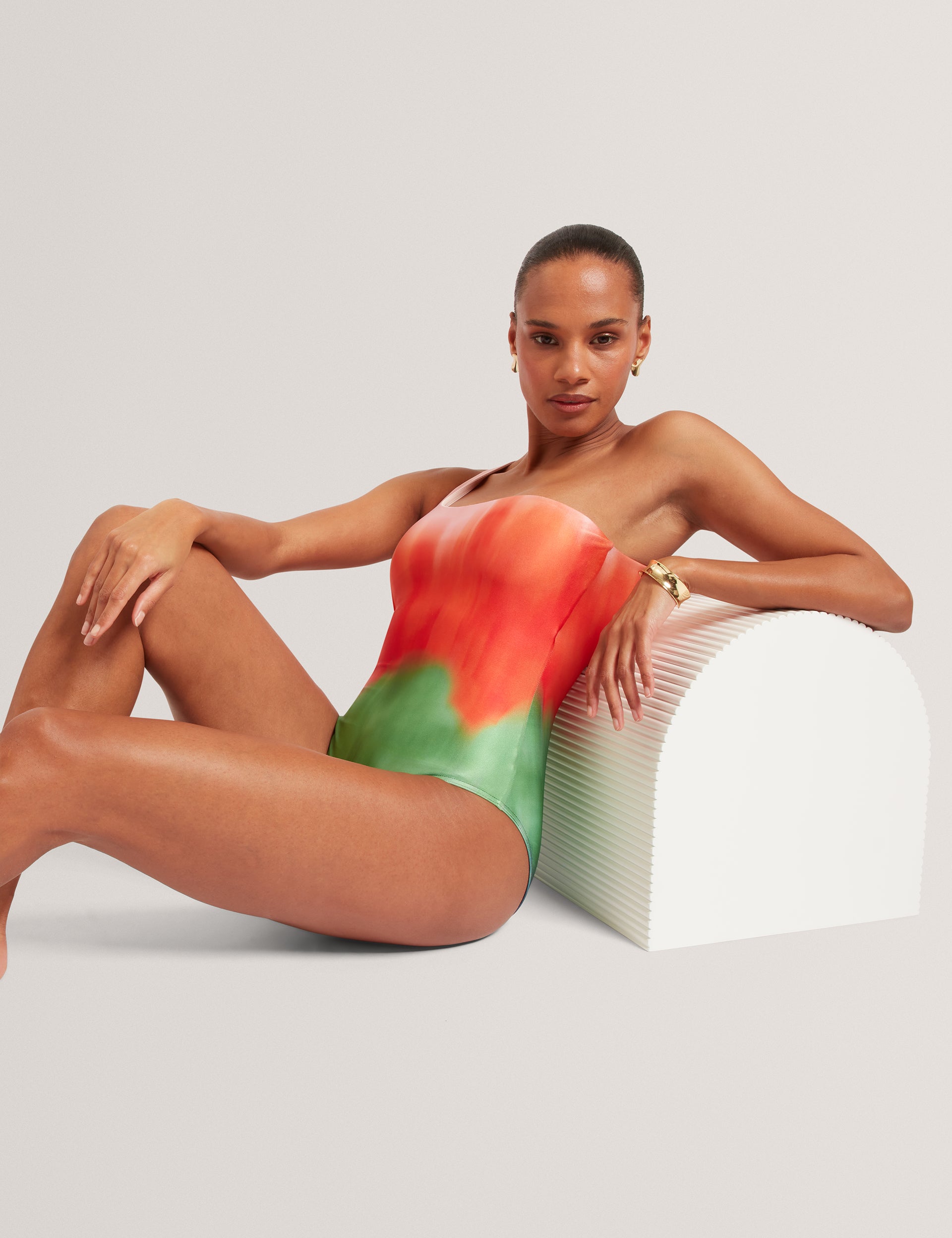 Ted Baker Sopeyaa Blurred Ombre One Shoulder Swimsuit Women's