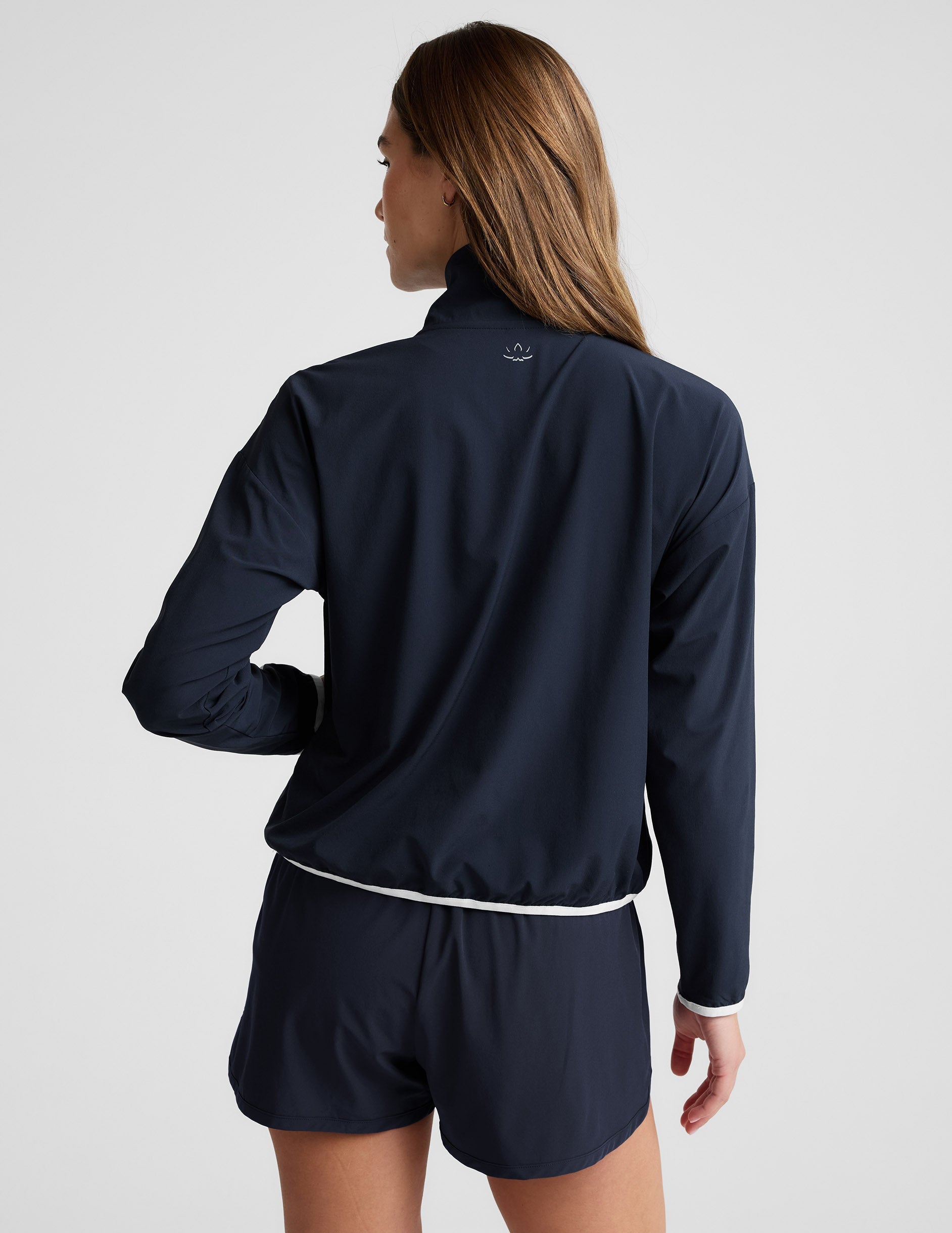 Beyond Yoga Stretch Woven Course Contrast Half Zip Pullover Women's
