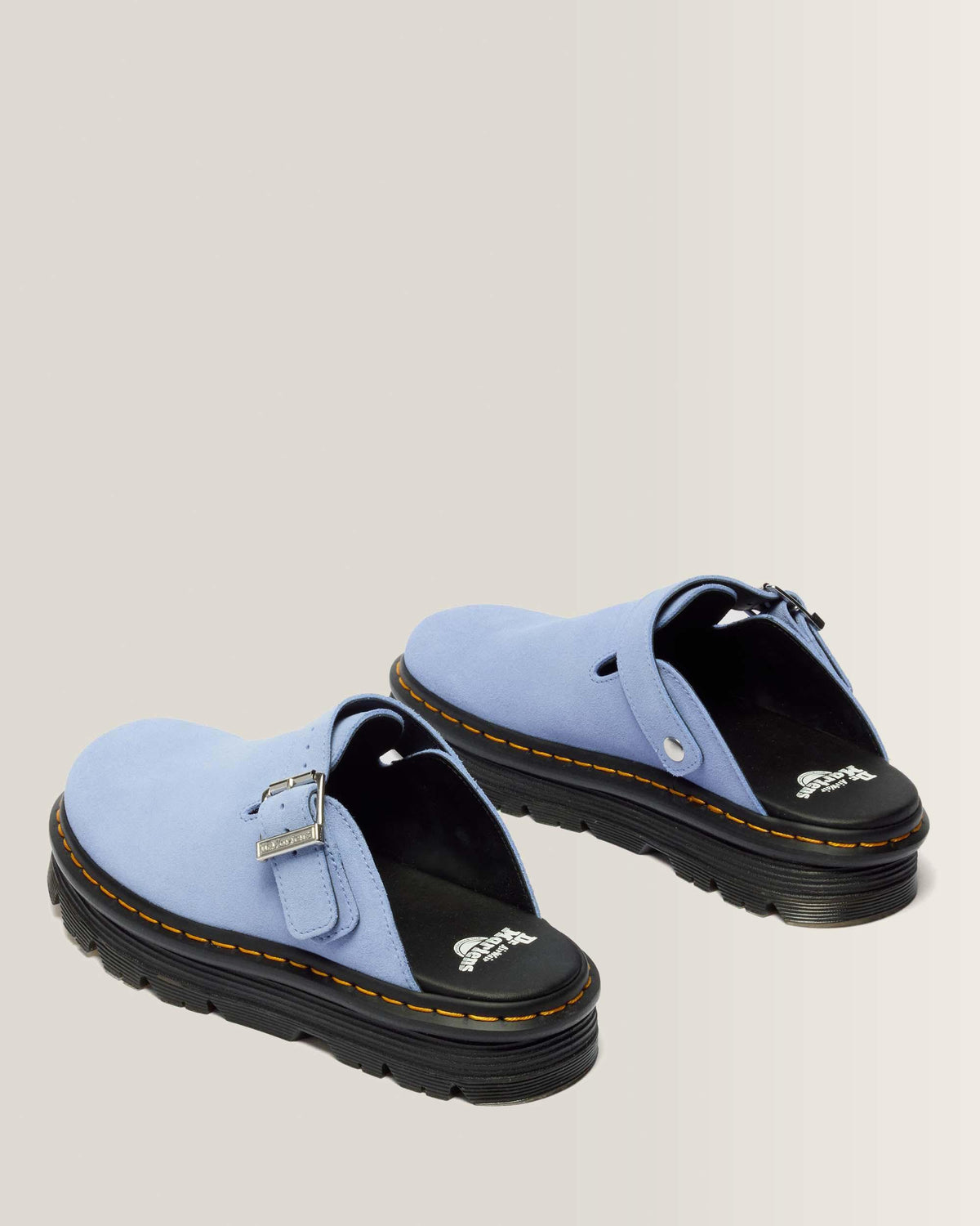 Dr Martens Zebzag Suede Casual Slingback Platform Mules - Cornflower Blue