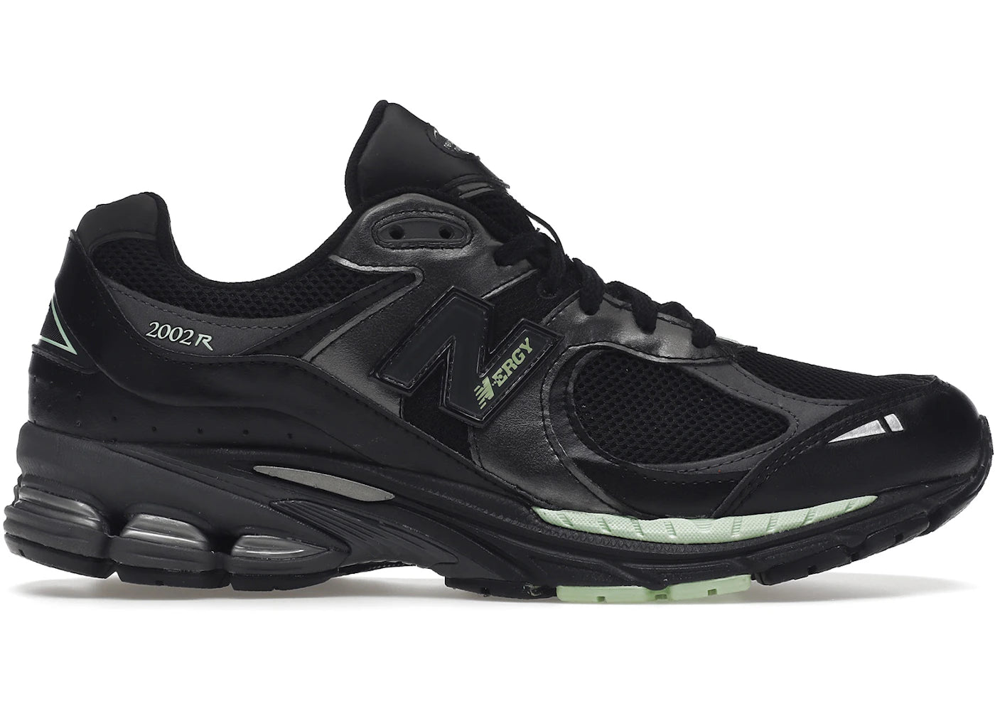 New Balance 2002R Black Silver Green