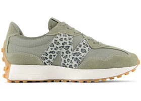 New Balance 327 Dark Olivine Leopard Womens