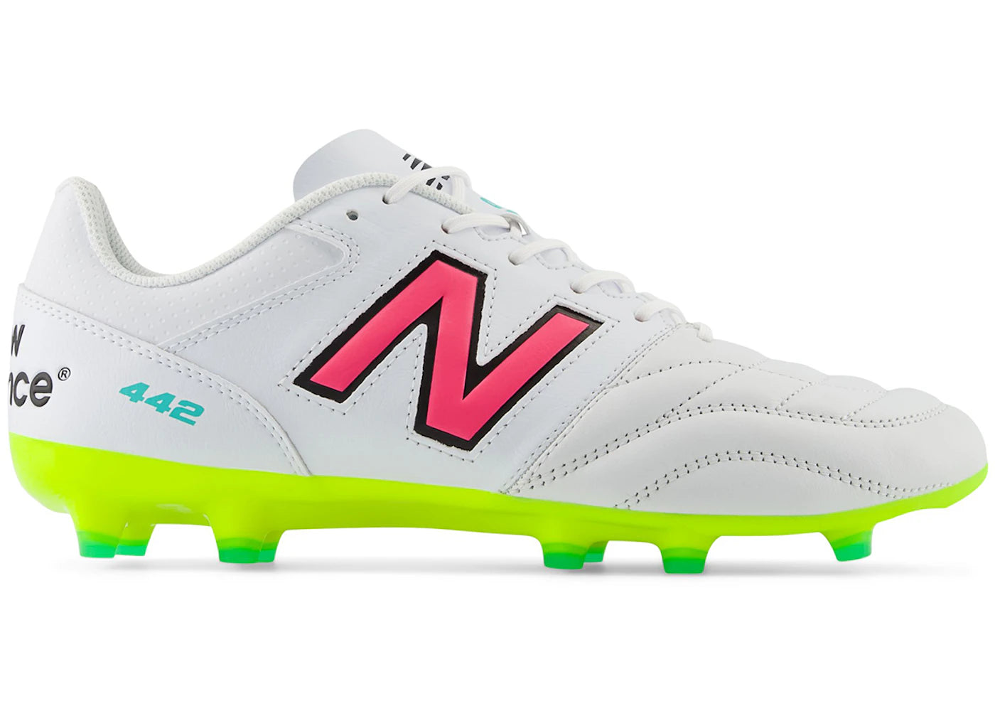 New Balance 442 V2 Team Fg White Hi-Lite Neon Pink