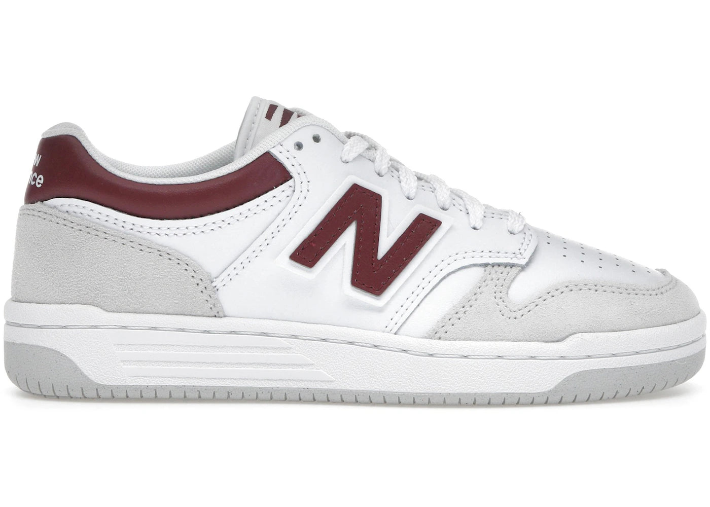 New Balance 480 White Beige Dark Red