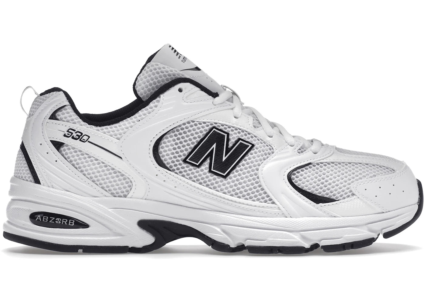new balance 530 white black details