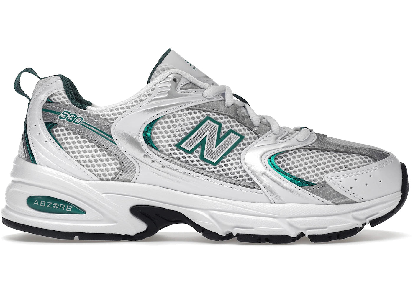 new balance 530 white silver green