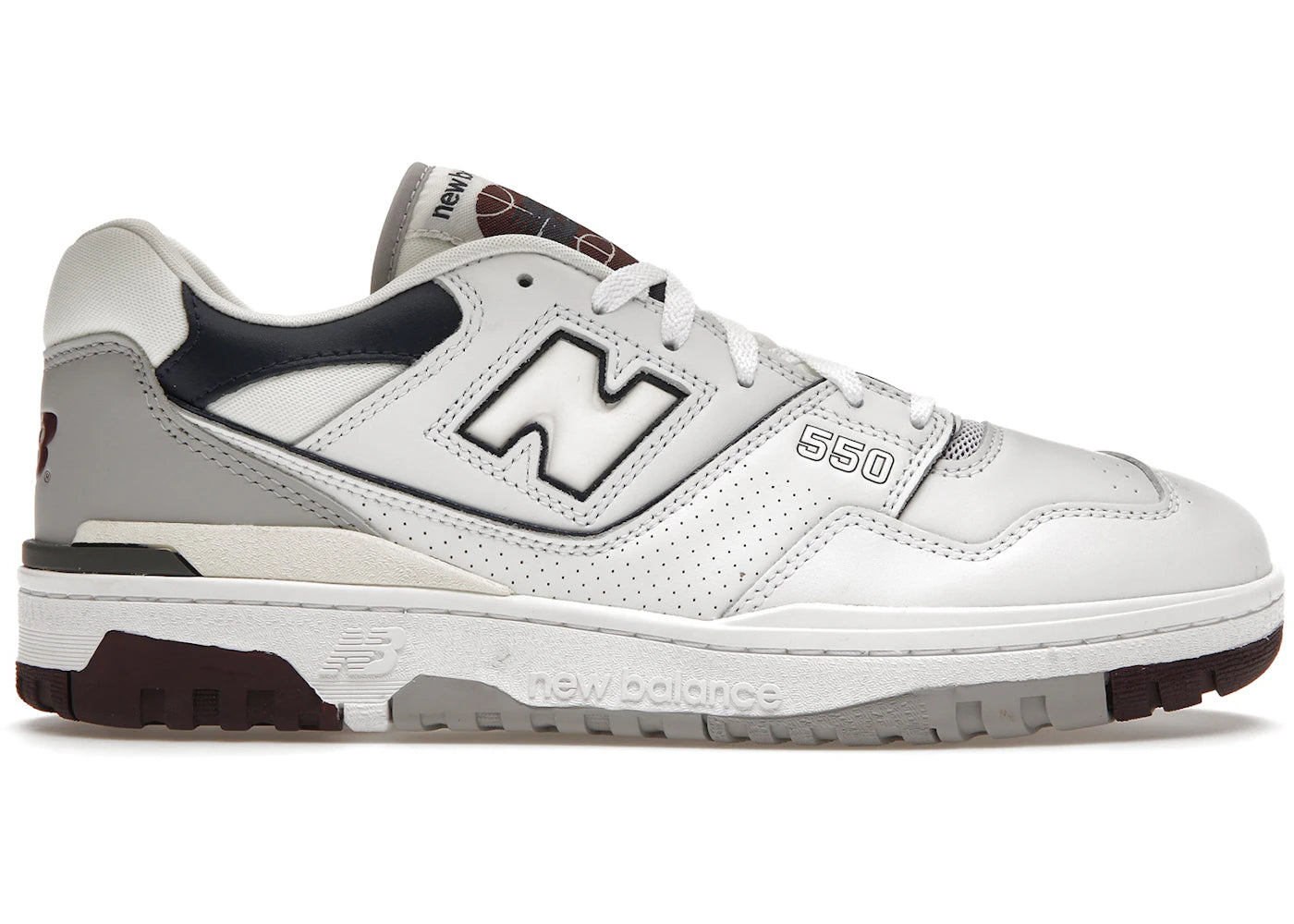 new balance 550 white natural indigo burgundy