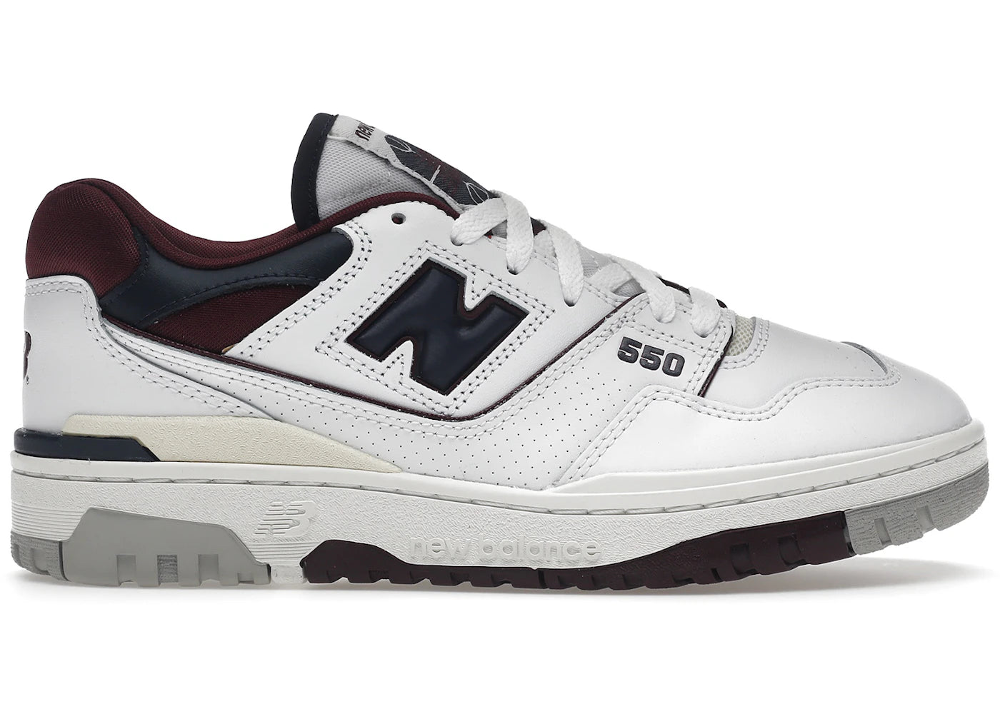 New Balance 550 White Navy Nb Burgundy