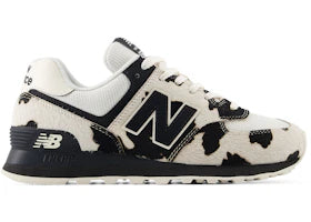 New Balance 574 Cow Print Black Linen Womens