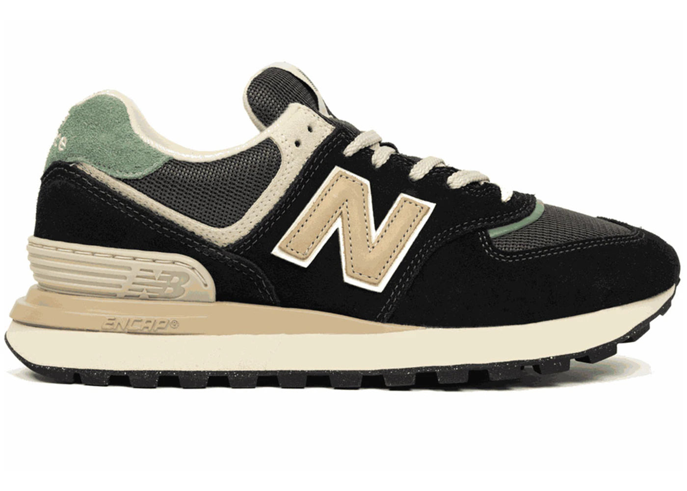 New Balance 574 Legacy Black Tan Green