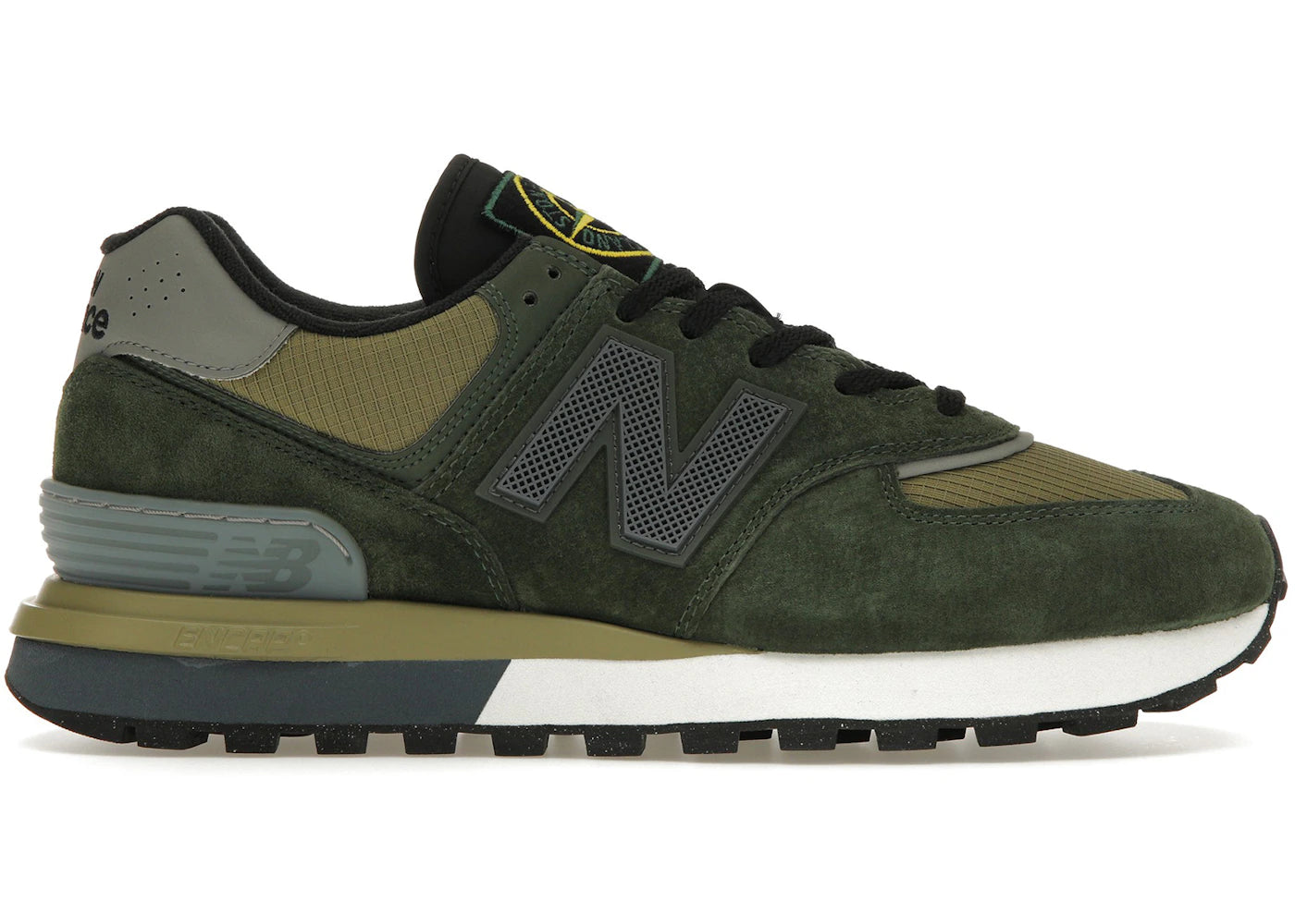 new balance 574 legacy stone island dark green