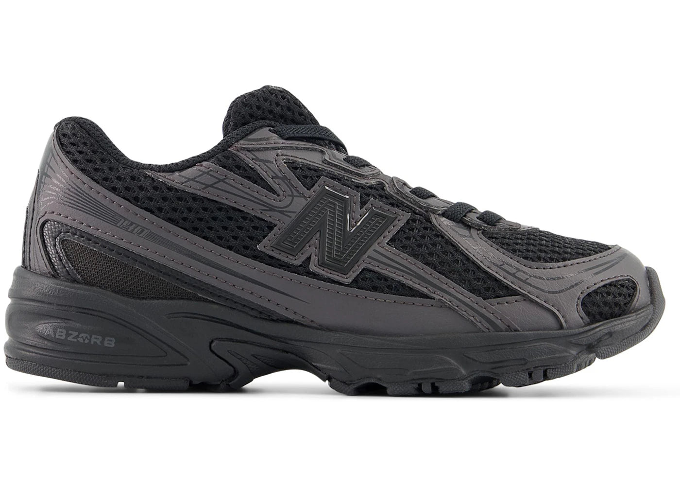 New Balance 740 Bungee Lace Black Cement (Ps)