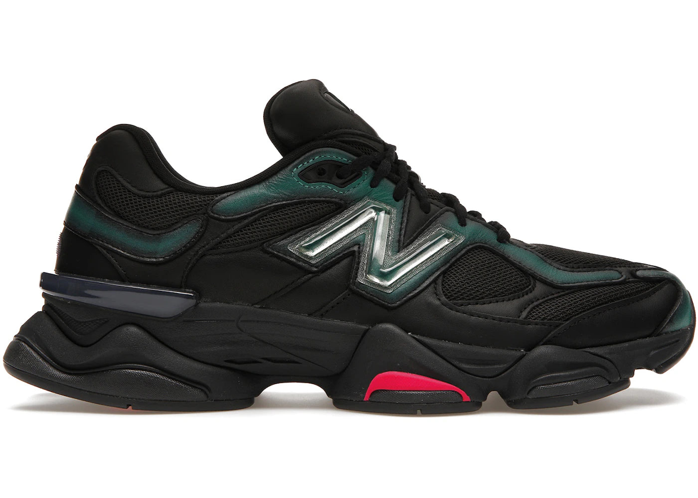 new balance 9060 mowalola burglarwear black teal pink