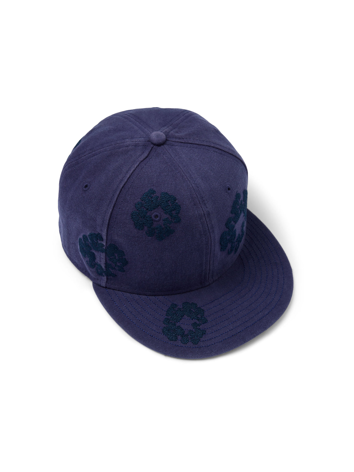 Denim Tears Mono Wreath New Era 59fifty Fitted Cap Washed Indigo
