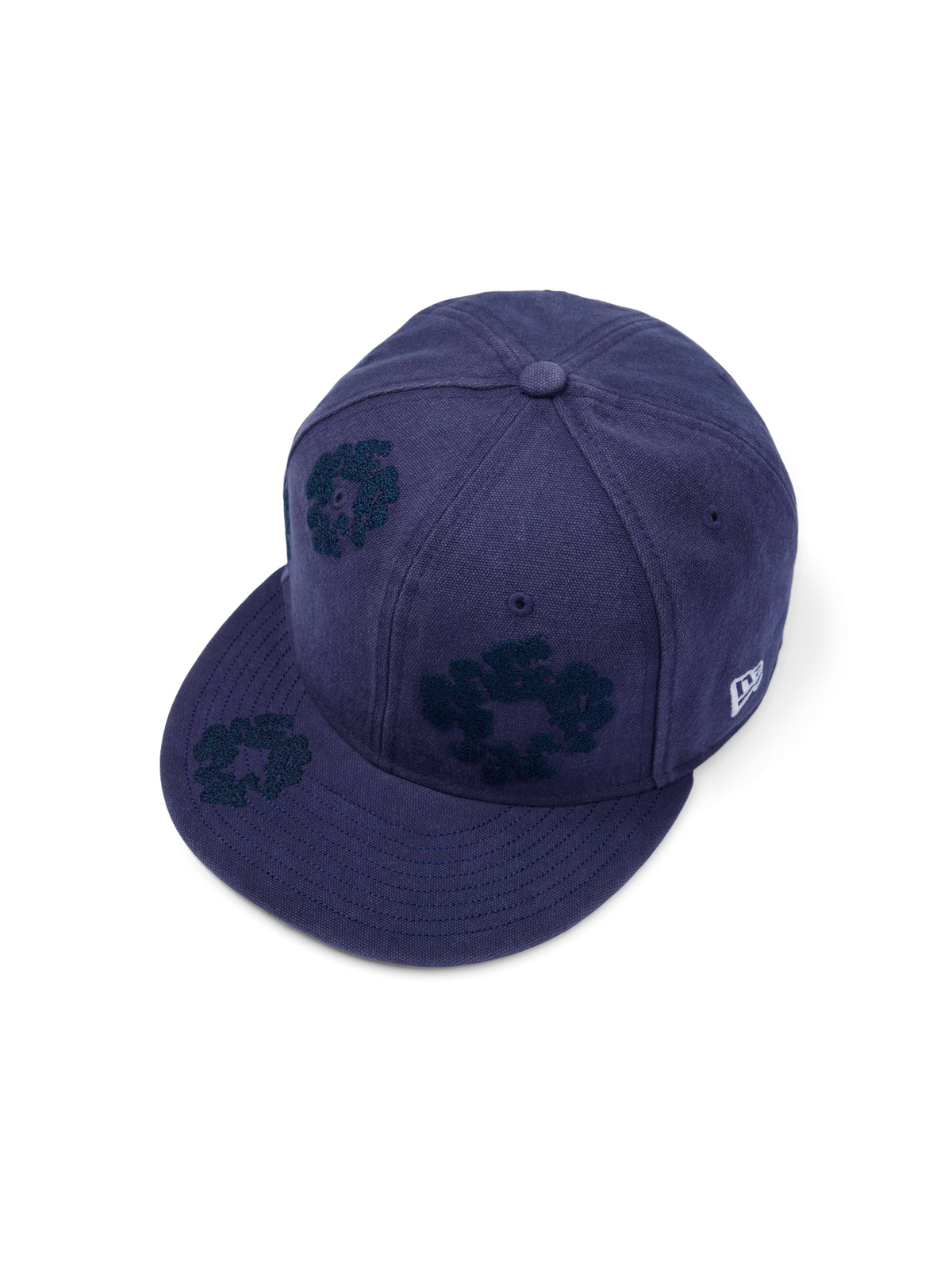 Denim Tears Mono Wreath New Era 59fifty Fitted Cap Washed Indigo
