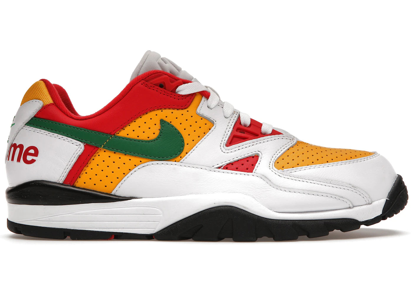 nike cross trainer low supreme white yellow red
