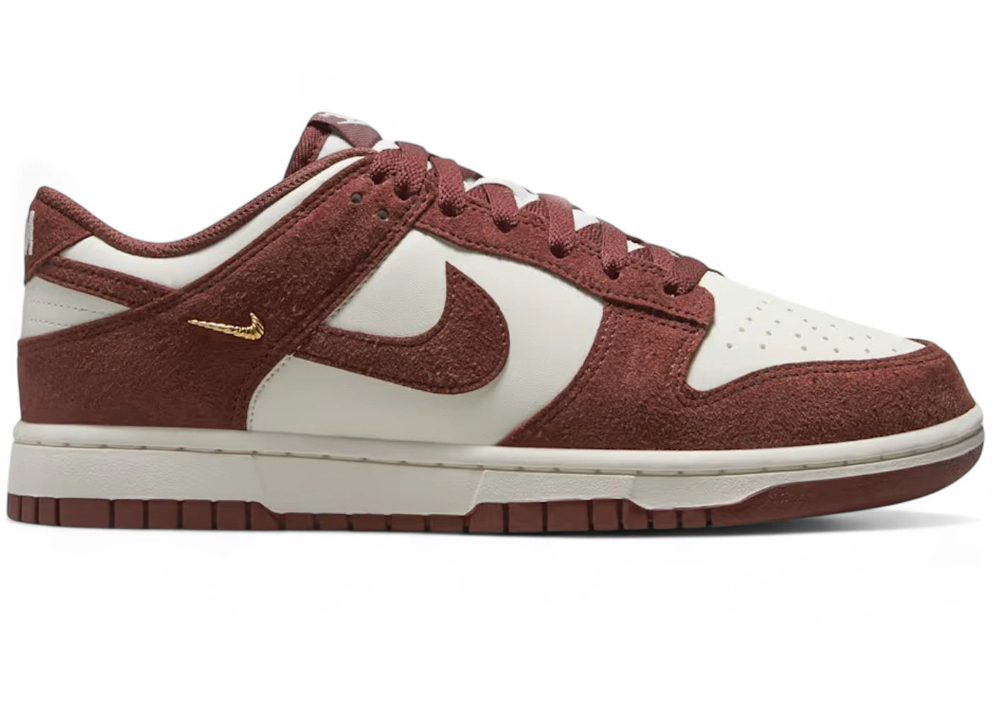 Nike Dunk Low Red Sepia Gold Mini Swoosh (Women'S)