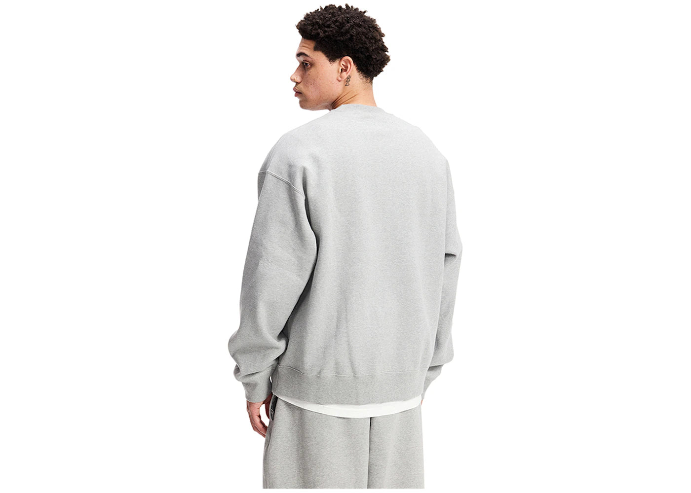nike x stussy crew fleece grey