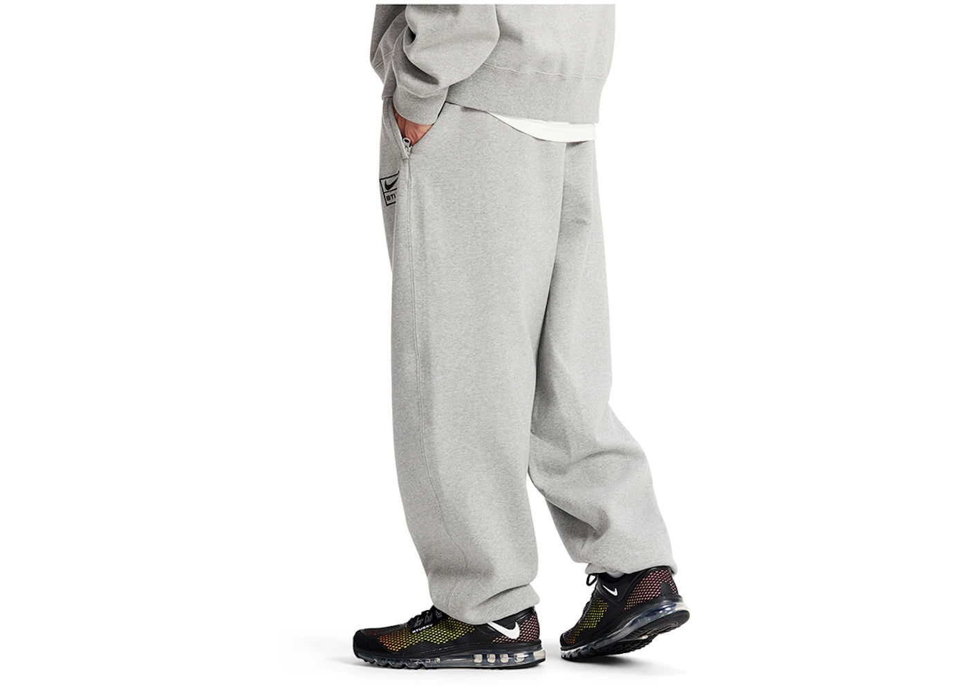nike x stussy fleece sweatpants grey