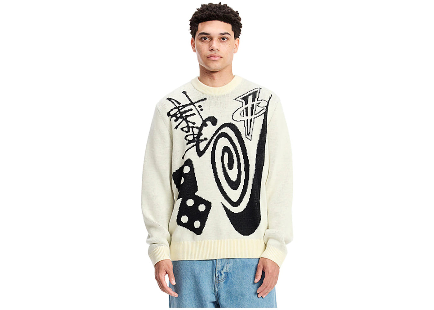 nike x stussy knit sweater natural