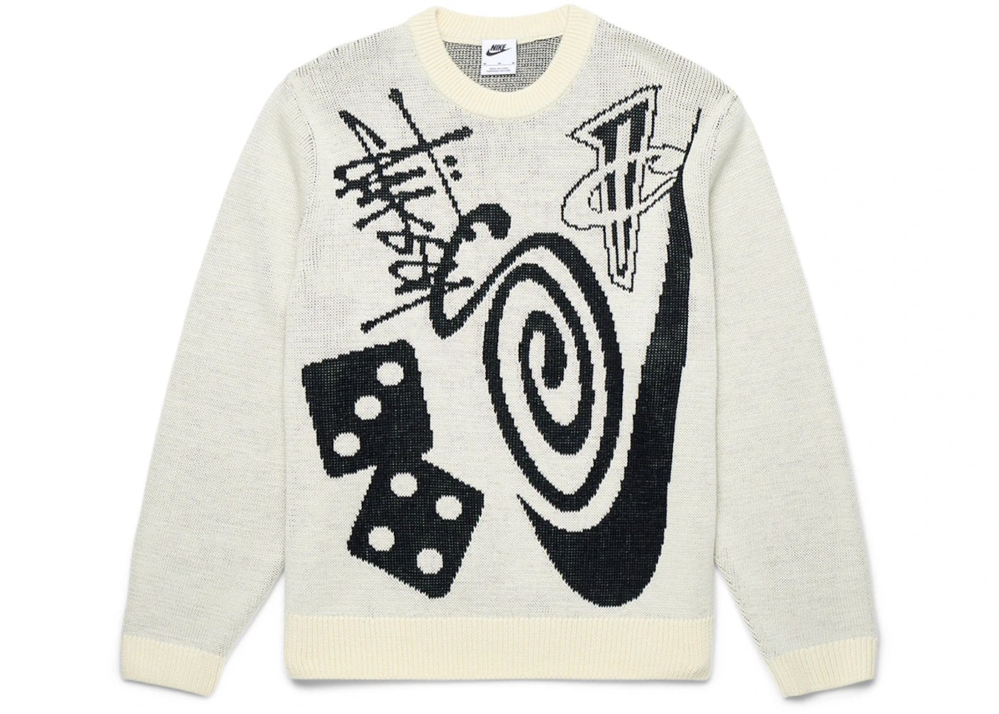 nike x stussy knit sweater natural