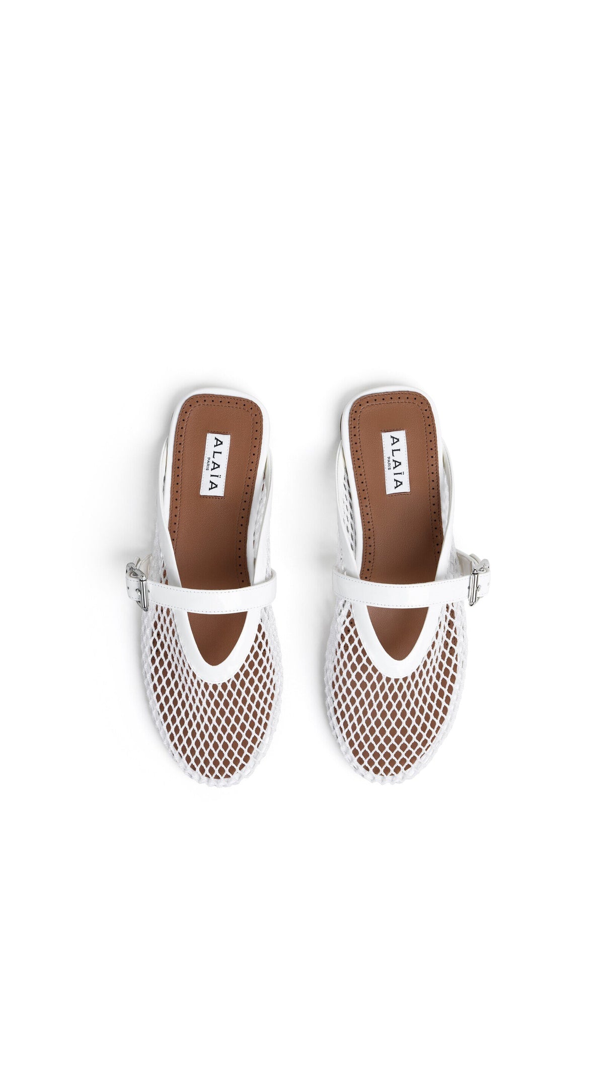 Alaïa Flat Mules In Fishnet