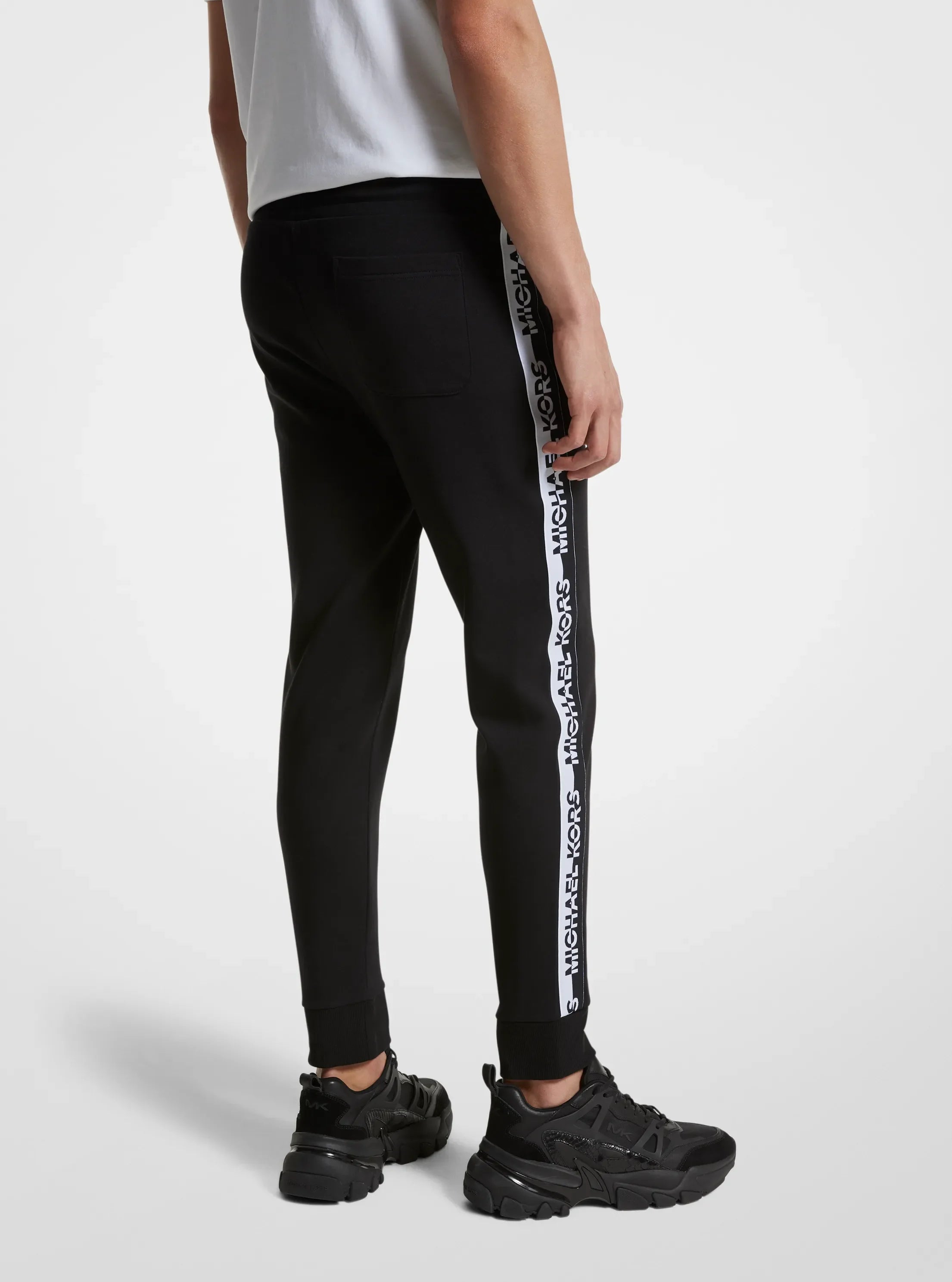 Michael Kors Logo Tape Cotton Blend Joggers BLACK