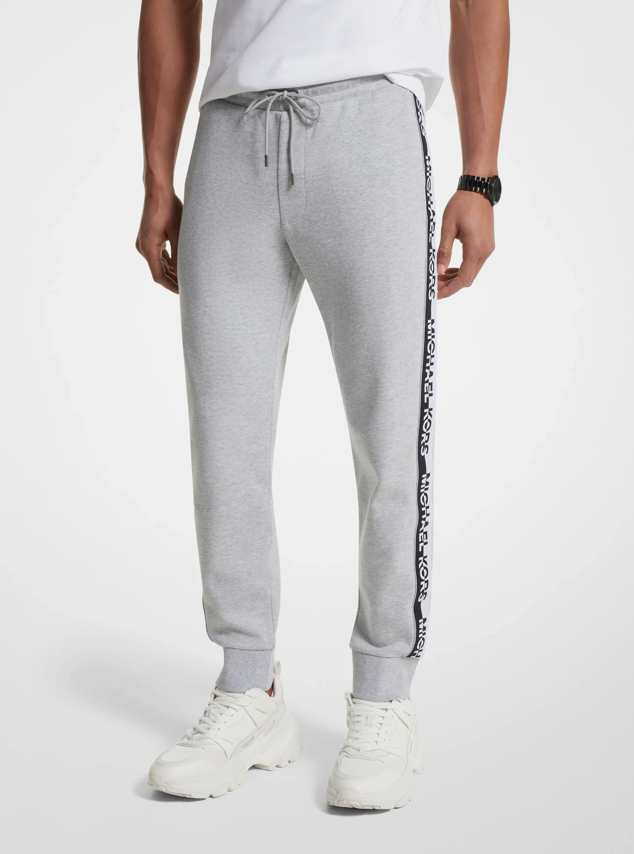 Michael Kors Logo Tape Cotton Blend Joggers HEATHER GREY