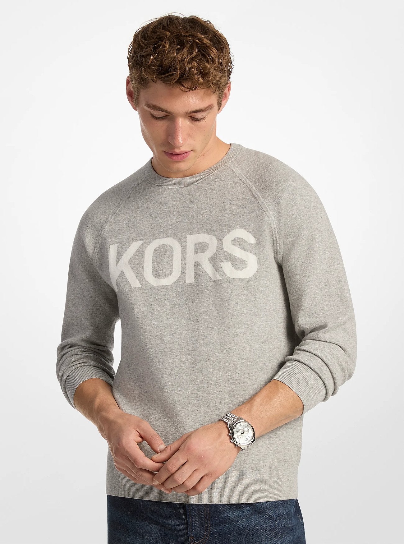 Michael Kors KORS Stretch Knit Sweater HEATHER GREY