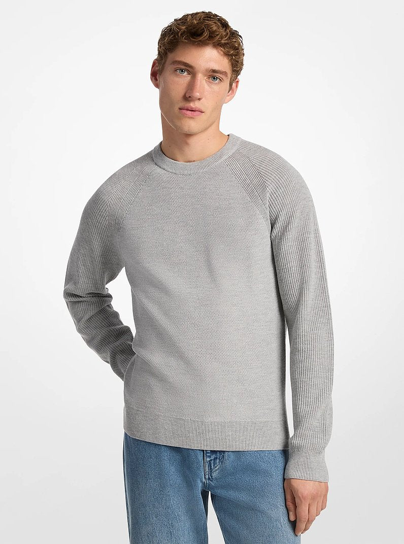 Michael Kors Wool Blend Crewneck Sweater HEATHER GREY
